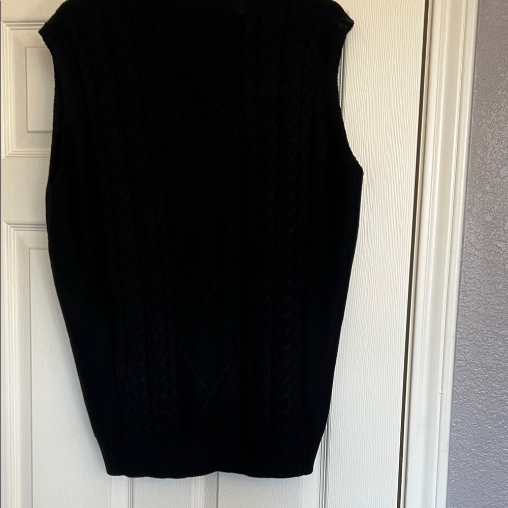 Black Cable Knit Women's Vest - Picture 2 of 3